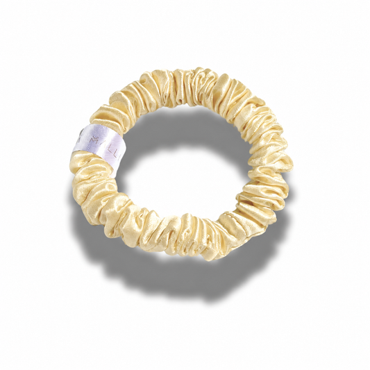 Skinny Silk Scrunchie - Butter Yellow