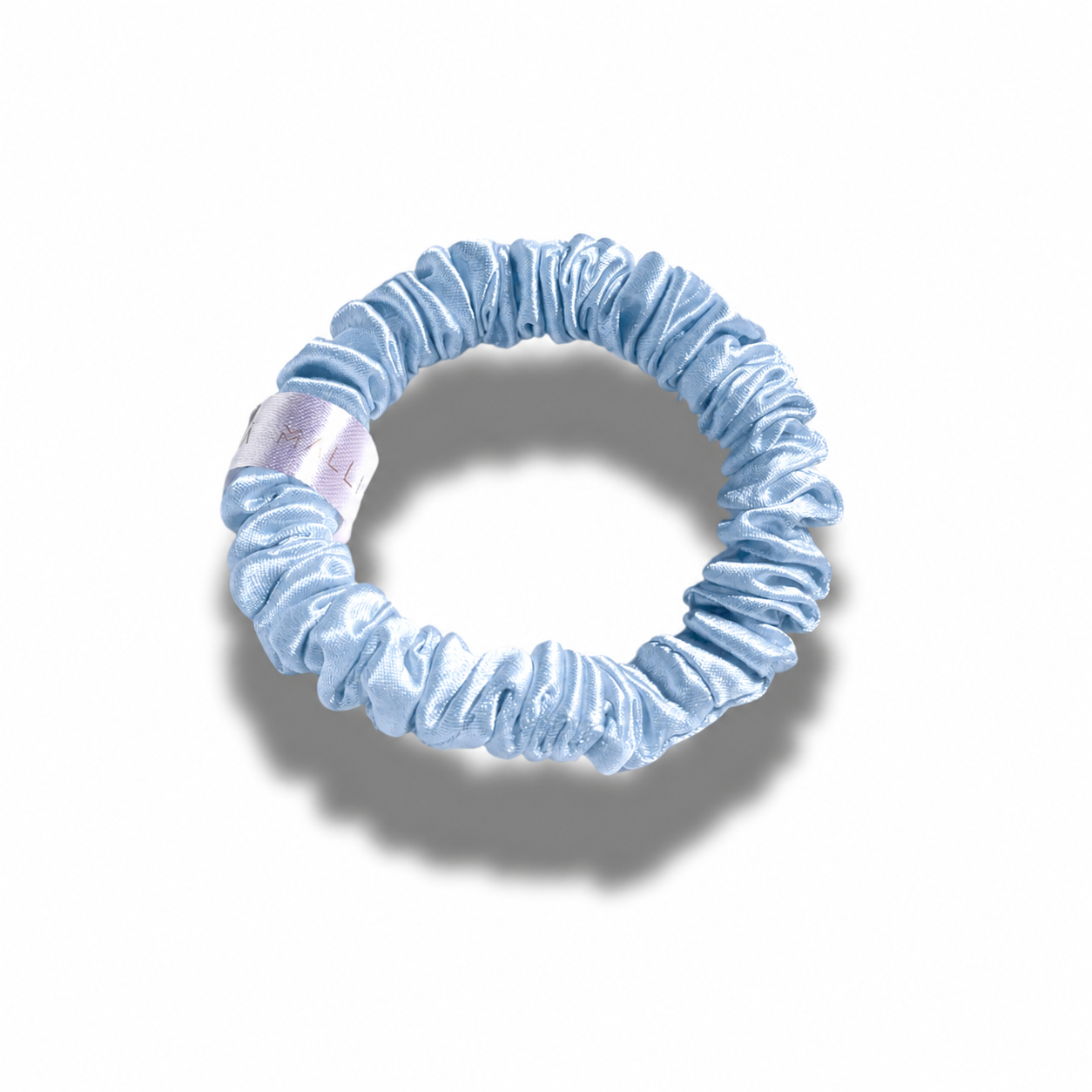 Skinny Silk Scrunchie - Sky Blue