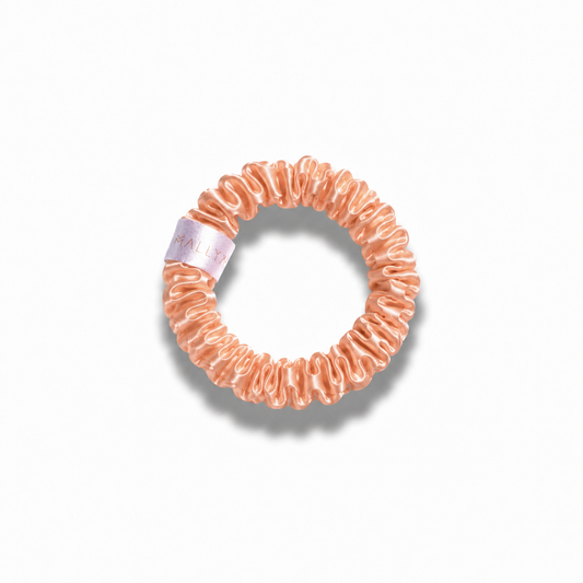 Skinny Silk Hair Tie - Peach
